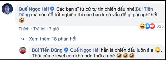 Quế Ngọc Hải "troll nhẹ" đàn em Tiến Dũng. 