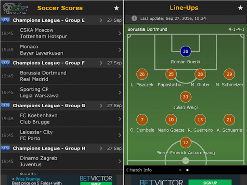 LiveScore - Ứng dụng xem bóng đá nhiều người sử dụng