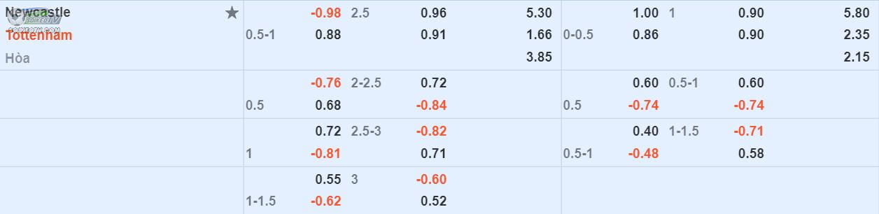 soi-keo-tai-xiu-Newcastle-vs-Tottenham